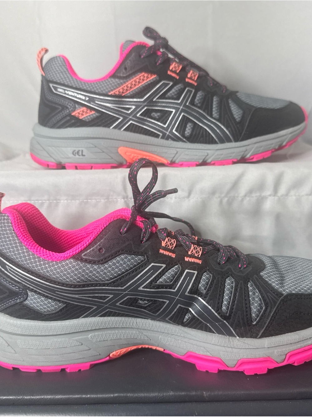Asics Gel-Venture 7 Trail Running Shoes 1012A477 Women’s Size 9 Wide Black Pink